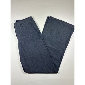 Theory Trouser Jeans Dark Chambray Denim 2 Wide Leg